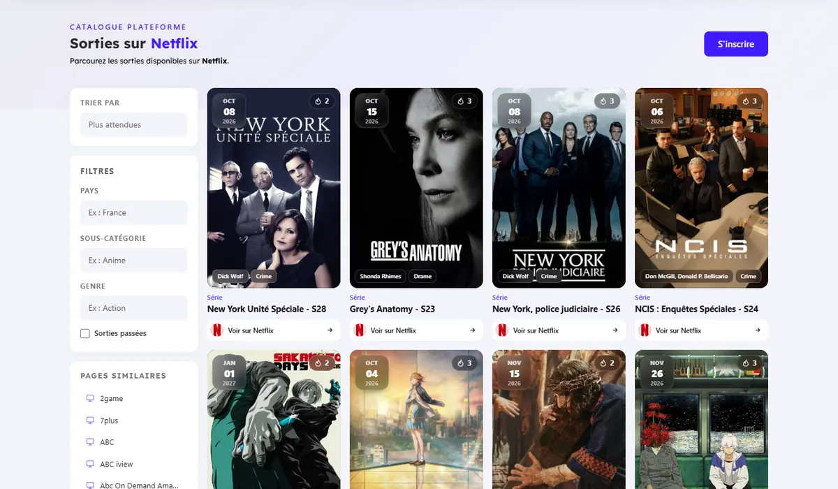 Sorties à venir sur Netflix