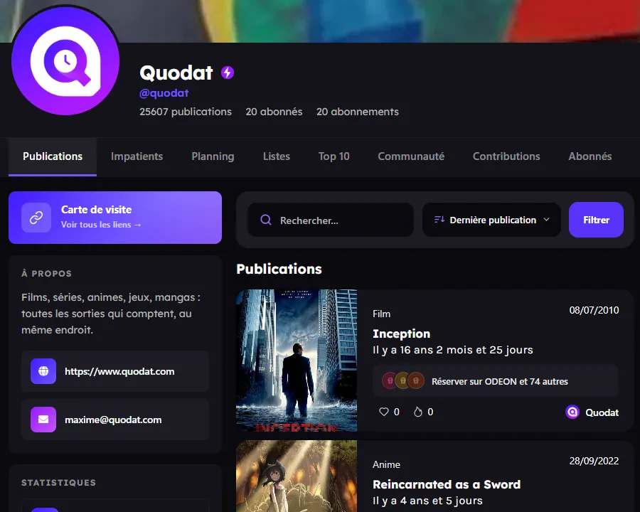 Top 10 du profil Quodat