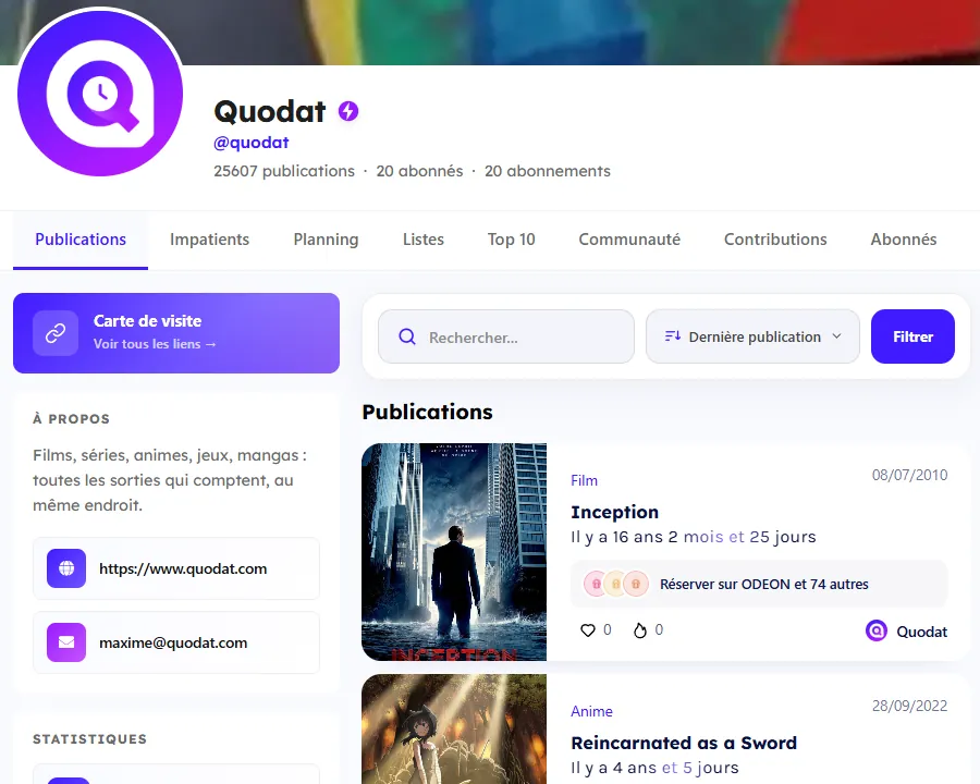 Top 10 du profil Quodat