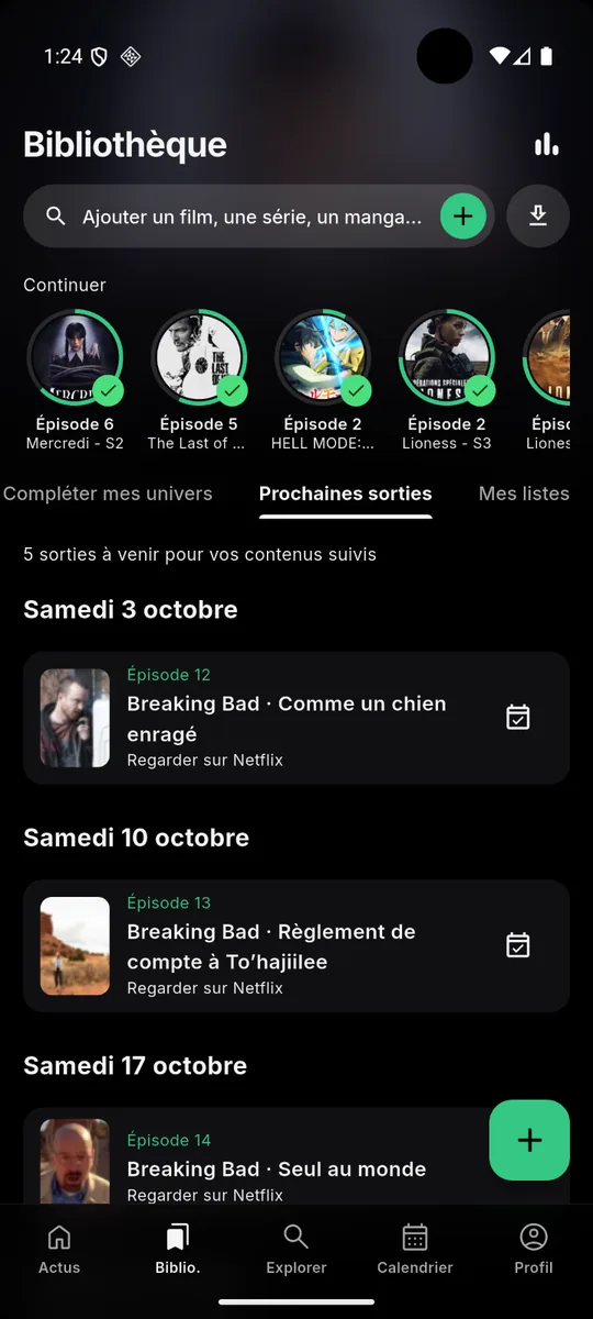Prochaines sorties de la bibliothèque